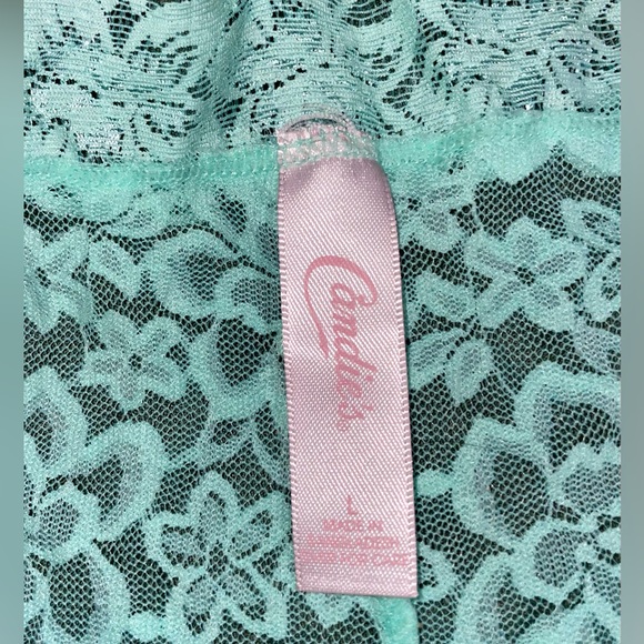 CANDIE'S Mint Lace Cheeky Panty, sz L, with matching Strapless Bandeau Bra, NWT - Picture 4 of 13